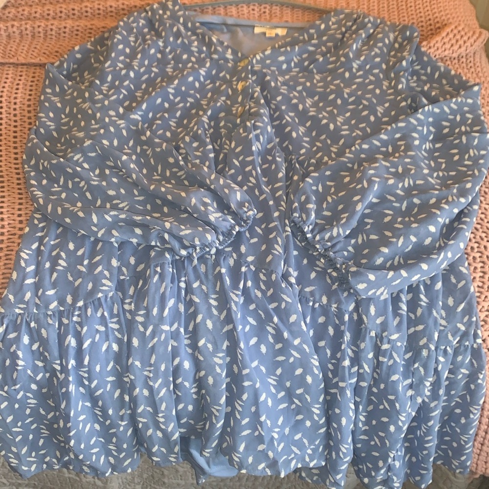 Entro long sleeved dusty blue dress